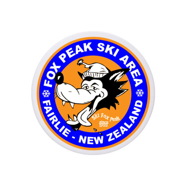 Ski Fox Sticker Coaster Round Thumbnail