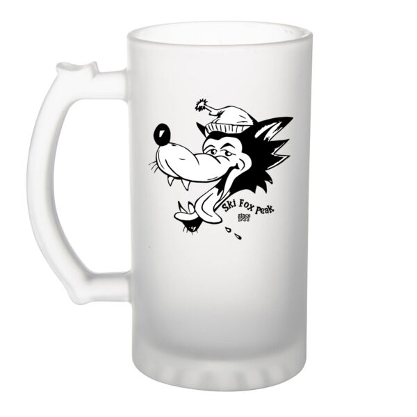 Ski Fox Beer Mug - Frosted Glass Beer Mug Thumbnail